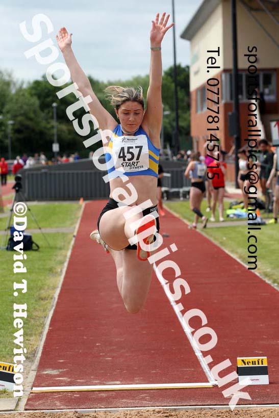 Womens under-20s long jump, 2021 Northern Senior and Under-20s Champs., Leigh. Photo: David T. Hewitson/Sports for All Pics